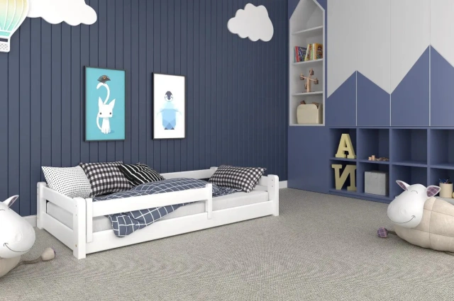 Einzelbett, Kinderbett MINI mit Bettgitter - Kubuk Moebel