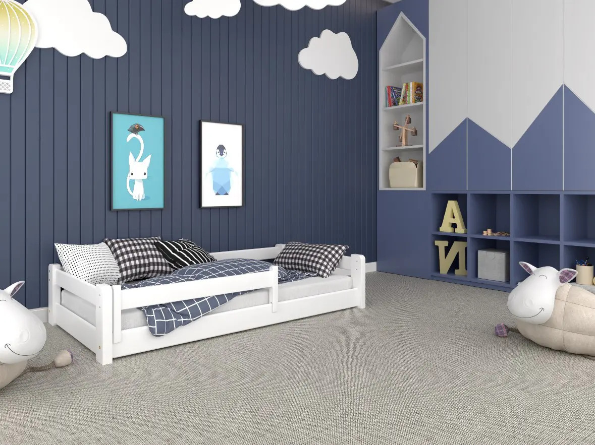 Einzelbett, Kinderbett MINI mit Bettgitter - Kubuk Moebel