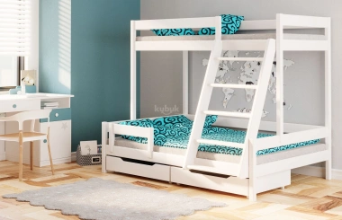 Etagenbett, Kinderbett TRIO, Massivholz, Sofortlieferung - Kubuk Moebel