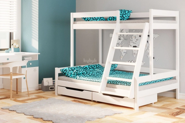 Etagenbett, Kinderbett TRIO, Massivholz, Sofortlieferung - Kubuk Moebel Etagenbett, Kinderbett TRIO, Massivholz, Sofortlieferung - Kubuk Moebel