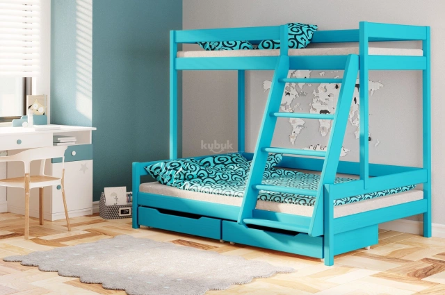 Etagenbett, Kinderbett TRIO, Massivholz, Sofortlieferung - Kubuk Moebel Etagenbett, Kinderbett TRIO, Massivholz, Sofortlieferung - Kubuk Moebel