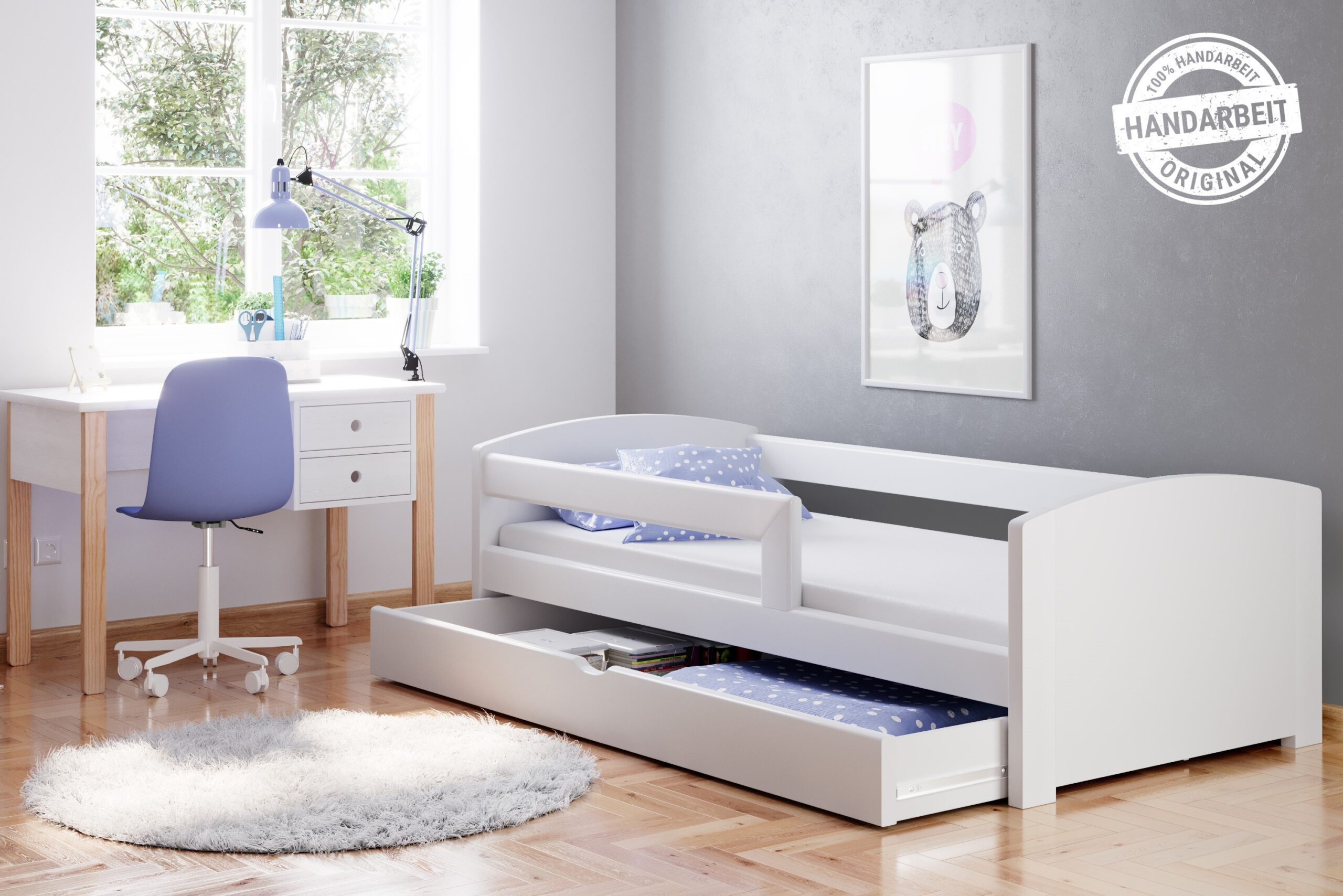 Einzelbett, Ausziehbett, Kinderbett aus massivem Fichtenholz TEDI - Kubuk Moebel Einzelbett, Ausziehbett, Kinderbett aus massivem Fichtenholz TEDI - Kubuk Moebel