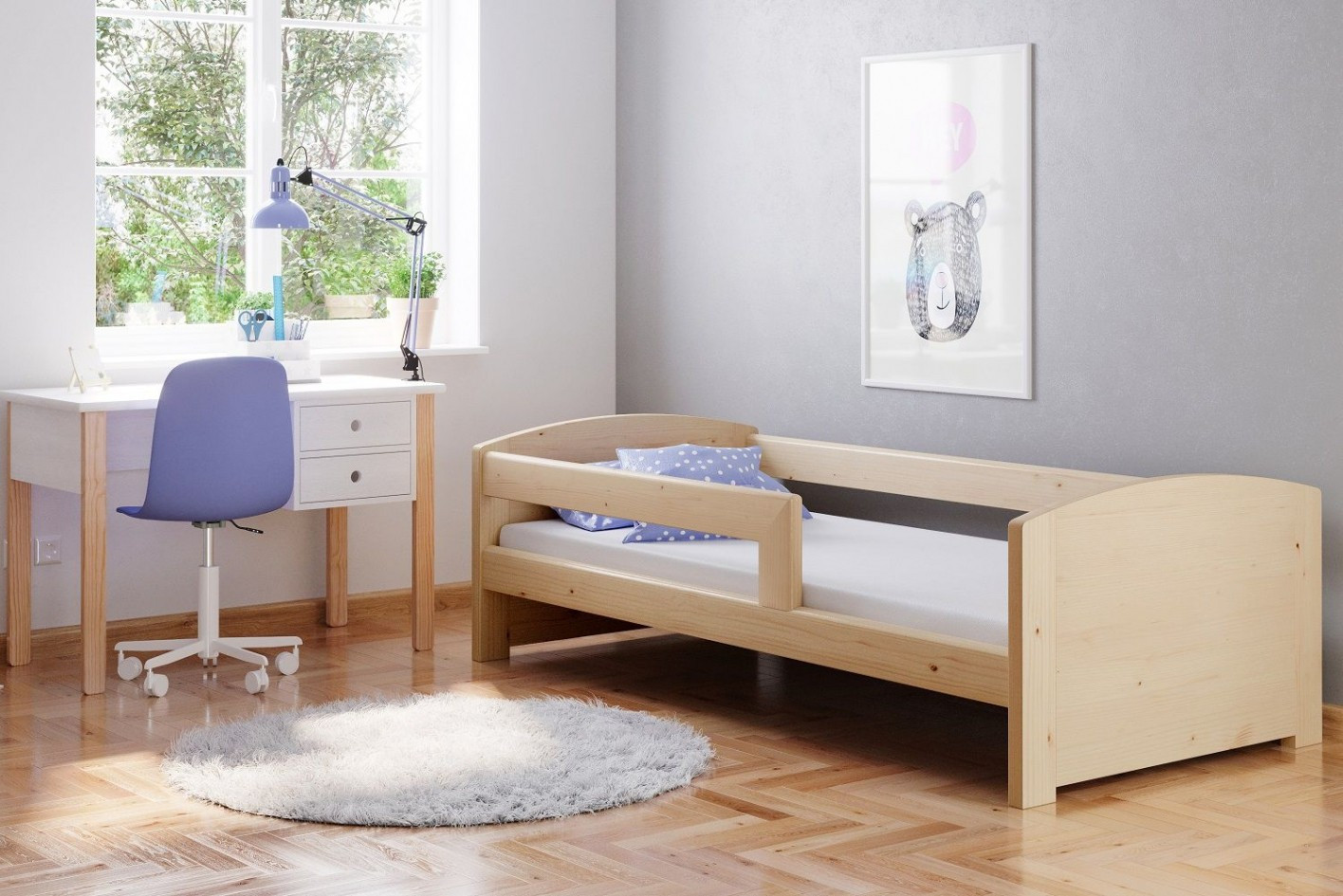 Einzelbett, Ausziehbett, Kinderbett aus massivem Fichtenholz TEDI - Kubuk Moebel Einzelbett, Ausziehbett, Kinderbett aus massivem Fichtenholz TEDI - Kubuk Moebel