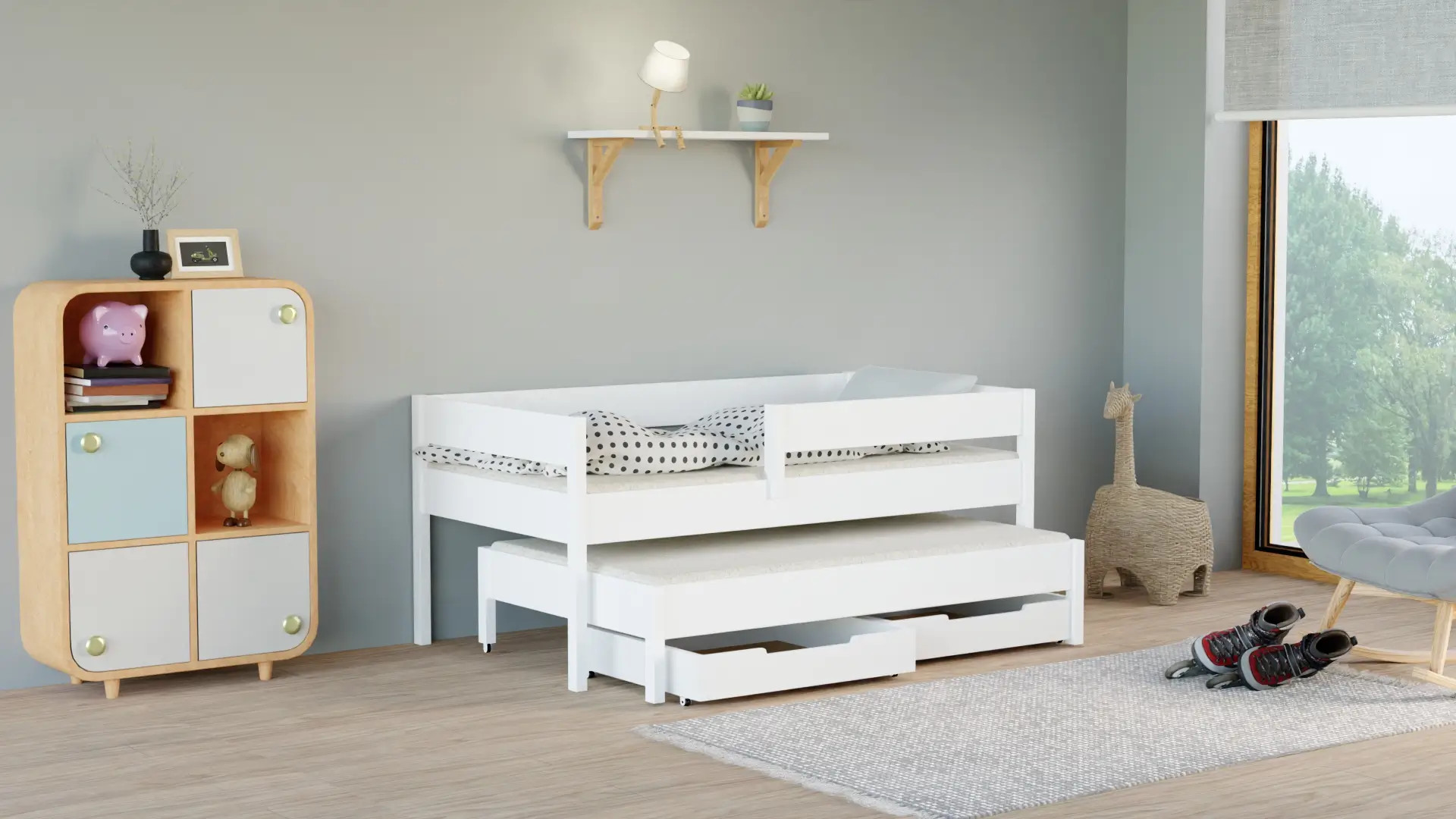 Ausziehbett, Kinderbett, Doppelbett Junior, Sofortlieferung - Kubuk Moebel Ausziehbett, Kinderbett, Doppelbett Junior, Sofortlieferung - Kubuk Moebel