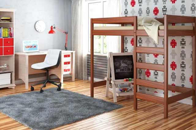 Kinderbett, Jugendbett, Hochbett LUKA aus Massivholz, Sofortlieferung - Kubuk Moebel Kinderbett, Jugendbett, Hochbett LUKA aus Massivholz, Sofortlieferung - Kubuk Moebel