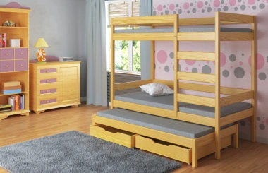 Etagenbett, Kinderbett TORINO Massivholz, Sofortlieferung - Kubuk Moebel