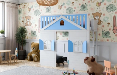 Hochbett, Kinderbett Oli - Kubuk Moebel