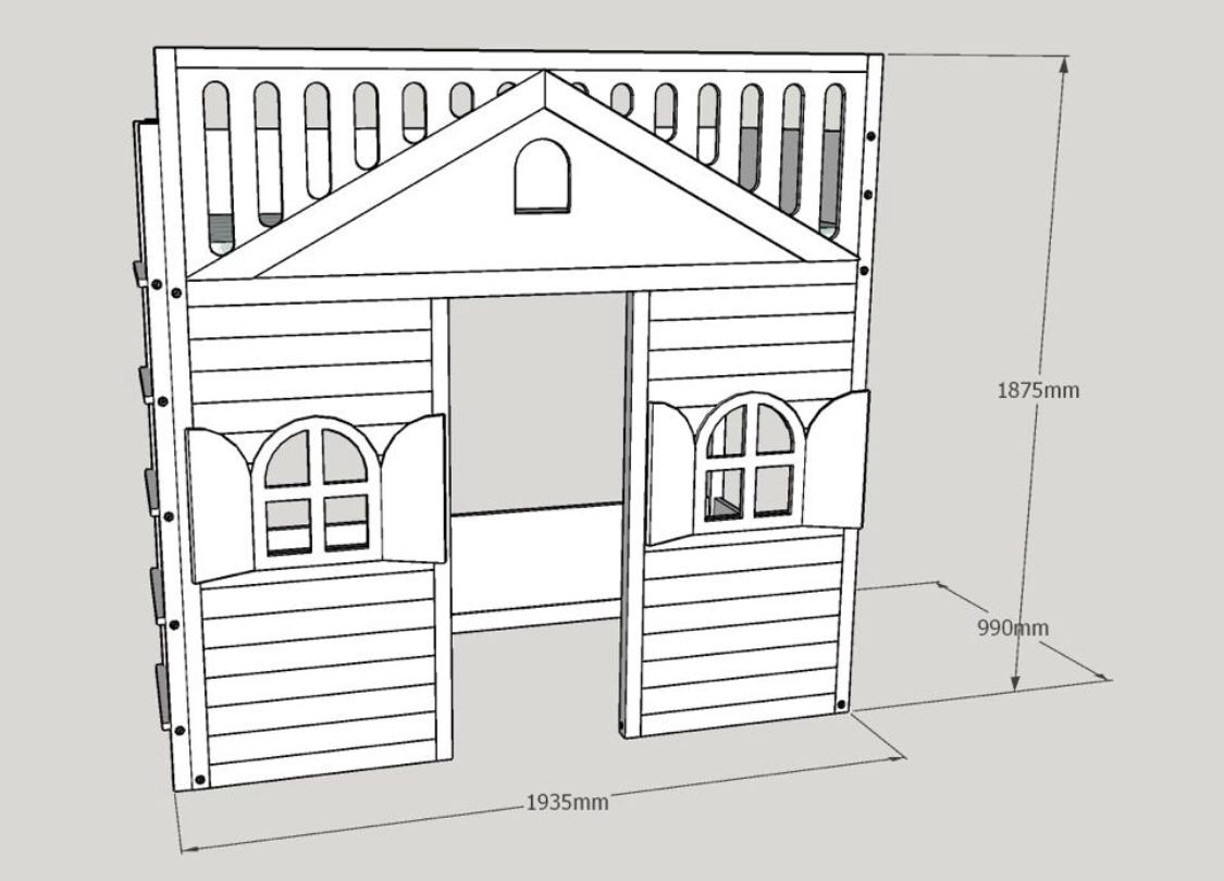 Hochbett, Kinderbett Oli - Kubuk Moebel