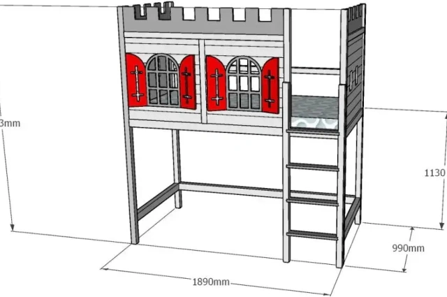 Hochbett, Spielbett RITTER ROST - Kubuk Moebel