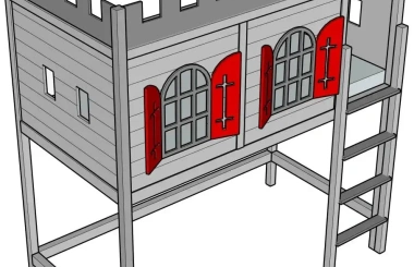 Hochbett, Spielbett RITTER ROST - Kubuk Moebel