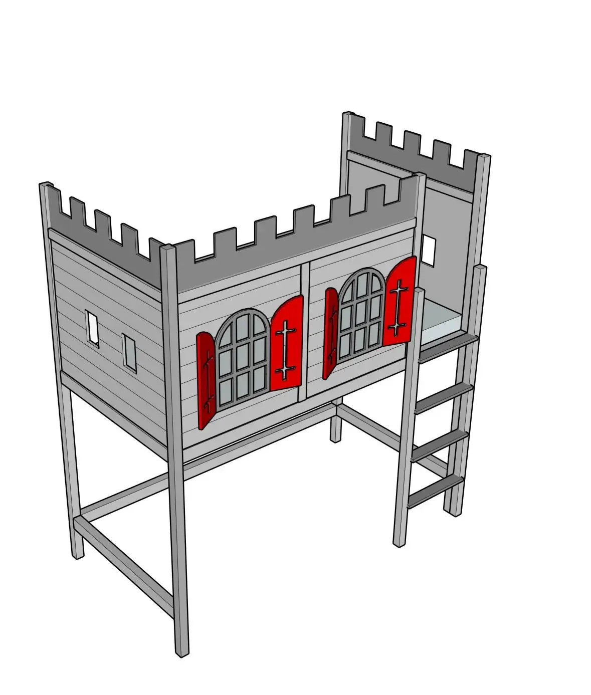 Hochbett, Spielbett RITTER ROST - Kubuk Moebel
