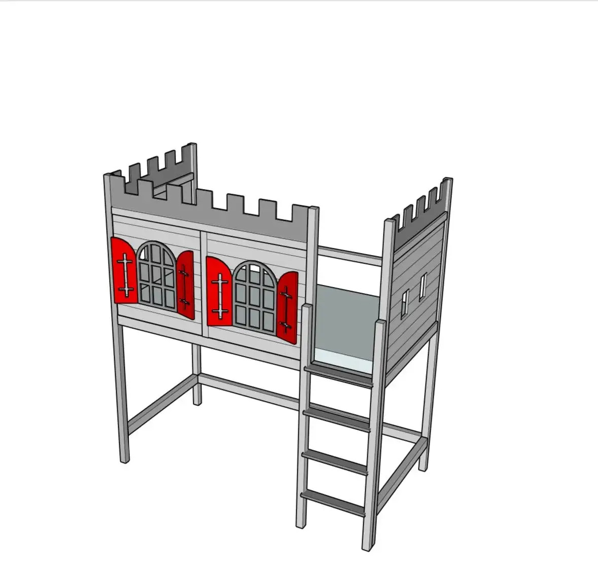 Hochbett, Spielbett RITTER ROST - Kubuk Moebel