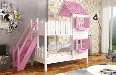 Hausbett, Spielbett LUNA (Leiter,Treppe,Rutsche) - Kubuk Moebel