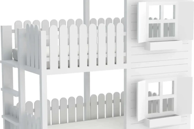 Hausbett, Spielbett LUNA (Leiter,Treppe,Rutsche) - Kubuk Moebel