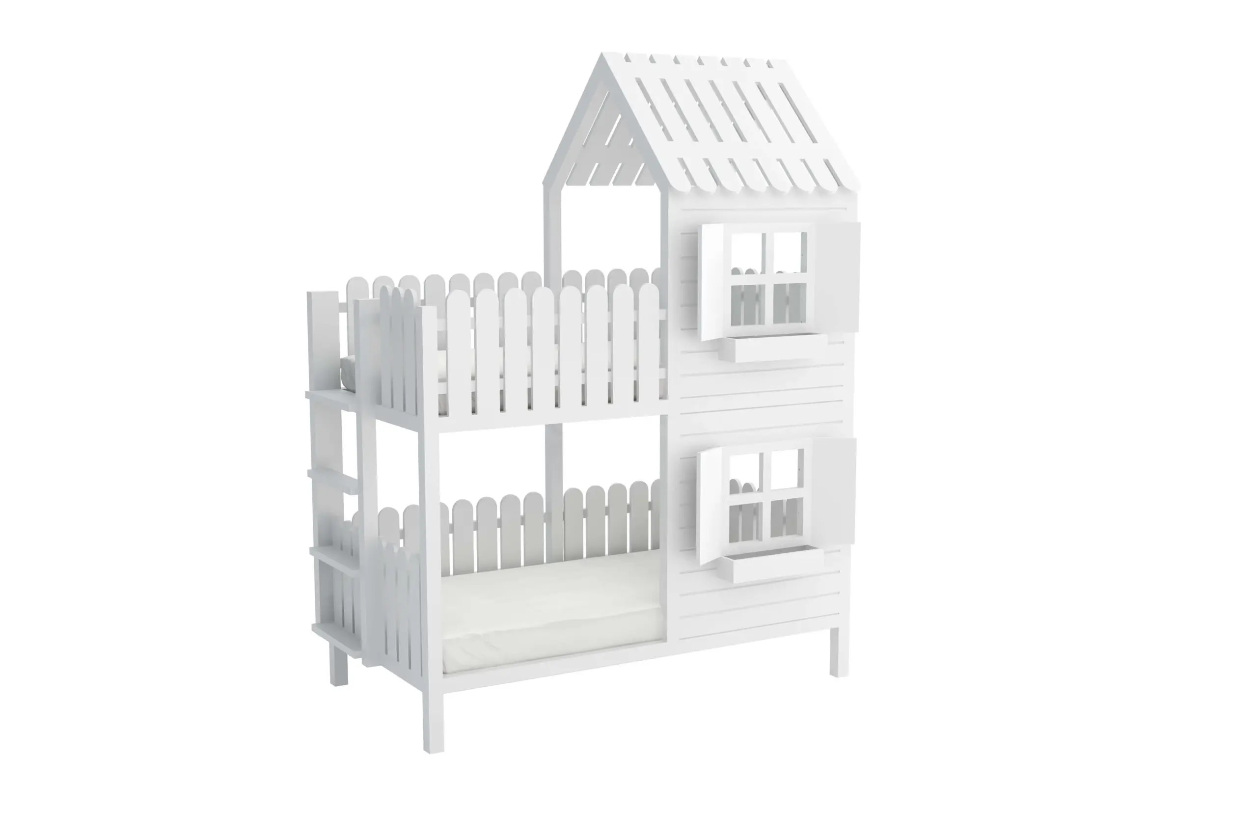 Hausbett, Spielbett LUNA (Leiter,Treppe,Rutsche) - Kubuk Moebel