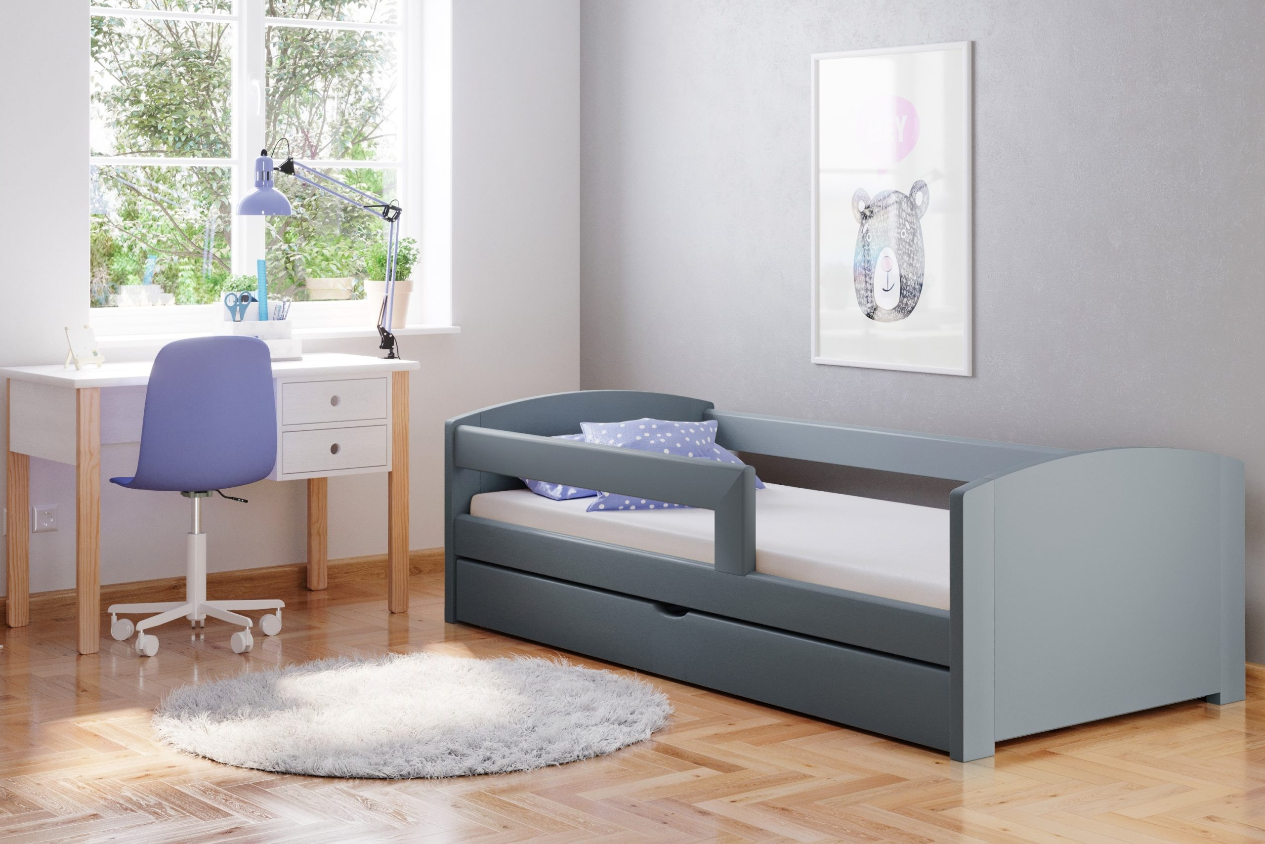 Einzelbett, Ausziehbett, Kinderbett aus massivem Fichtenholz TEDI - Kubuk Moebel Einzelbett, Ausziehbett, Kinderbett aus massivem Fichtenholz TEDI - Kubuk Moebel