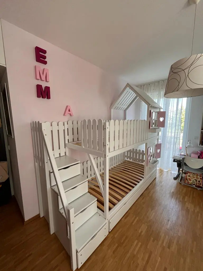 Hausbett, Spielbett LUNA (Leiter,Treppe,Rutsche) - Kubuk Moebel