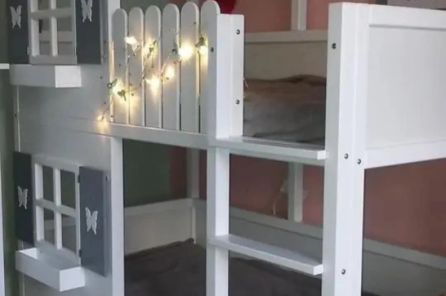 Hausbett, Spielbett LUNA (Leiter,Treppe,Rutsche) - Kubuk Moebel