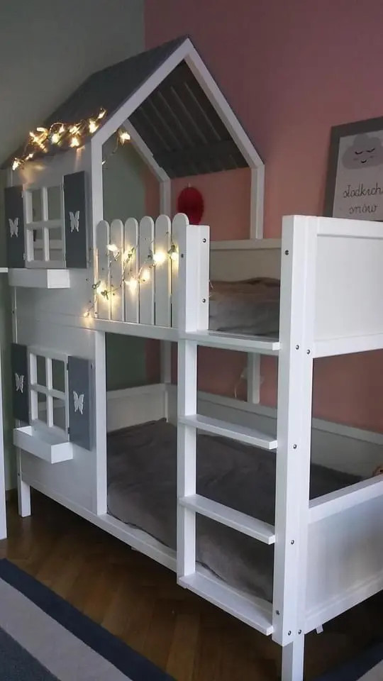 Hausbett, Spielbett LUNA (Leiter,Treppe,Rutsche) - Kubuk Moebel