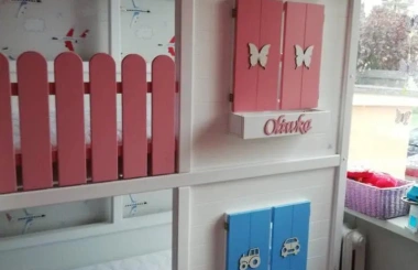 Hausbett, Spielbett LUNA (Leiter,Treppe,Rutsche) - Kubuk Moebel