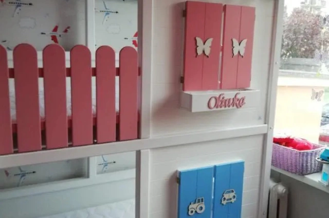 Hausbett, Spielbett LUNA (Leiter,Treppe,Rutsche) - Kubuk Moebel