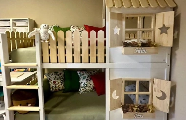 Hausbett, Spielbett LUNA (Leiter,Treppe,Rutsche) - Kubuk Moebel