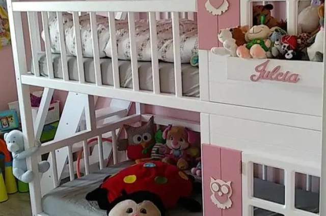 Hausbett, Spielbett LUNA (Leiter,Treppe,Rutsche) - Kubuk Moebel