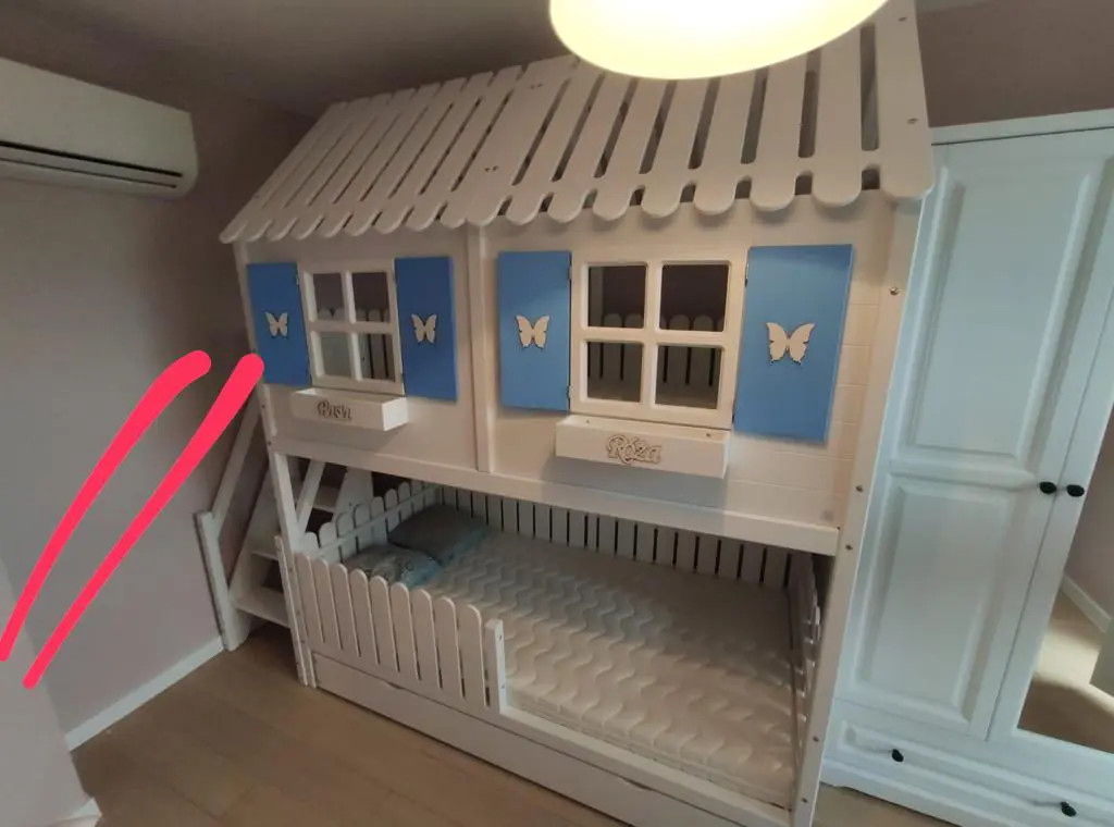 Hausbett, Spielbett LUNA (Leiter,Treppe,Rutsche) - Kubuk Moebel