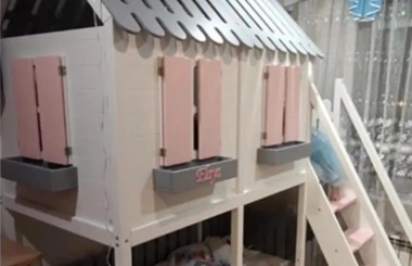 Hausbett, Spielbett LUNA (Leiter,Treppe,Rutsche) - Kubuk Moebel