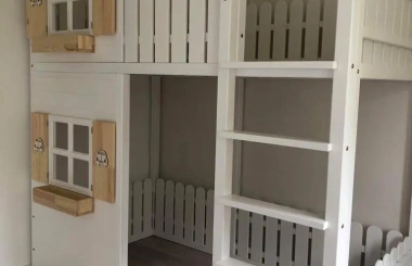 Hausbett, Spielbett LUNA (Leiter,Treppe,Rutsche) - Kubuk Moebel