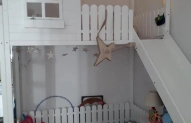 Hausbett, Spielbett LUNA (Leiter,Treppe,Rutsche) - Kubuk Moebel