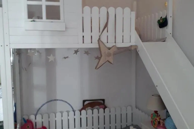 Hausbett, Spielbett LUNA (Leiter,Treppe,Rutsche) - Kubuk Moebel