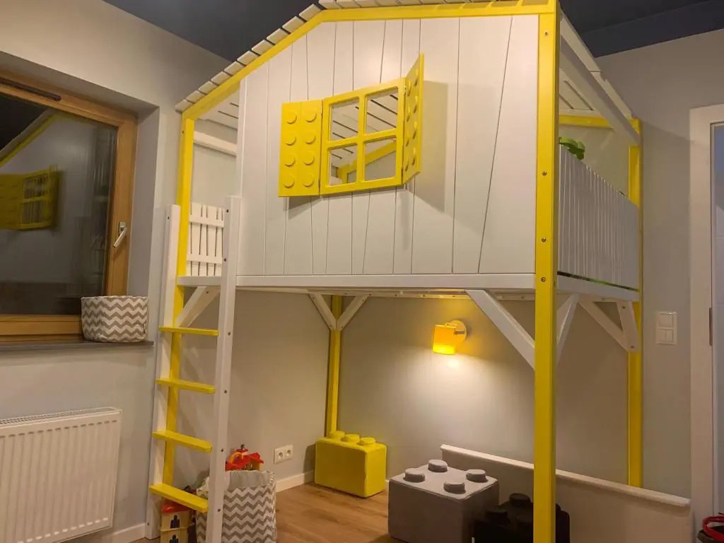 Hausbett, Spielbett LUNA (Leiter,Treppe,Rutsche) - Kubuk Moebel