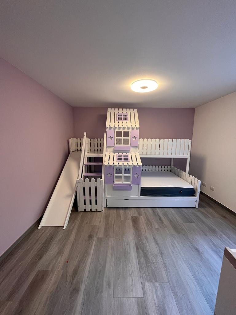 Hausbett, Spielbett LUNA (Leiter,Treppe,Rutsche) - Kubuk Moebel