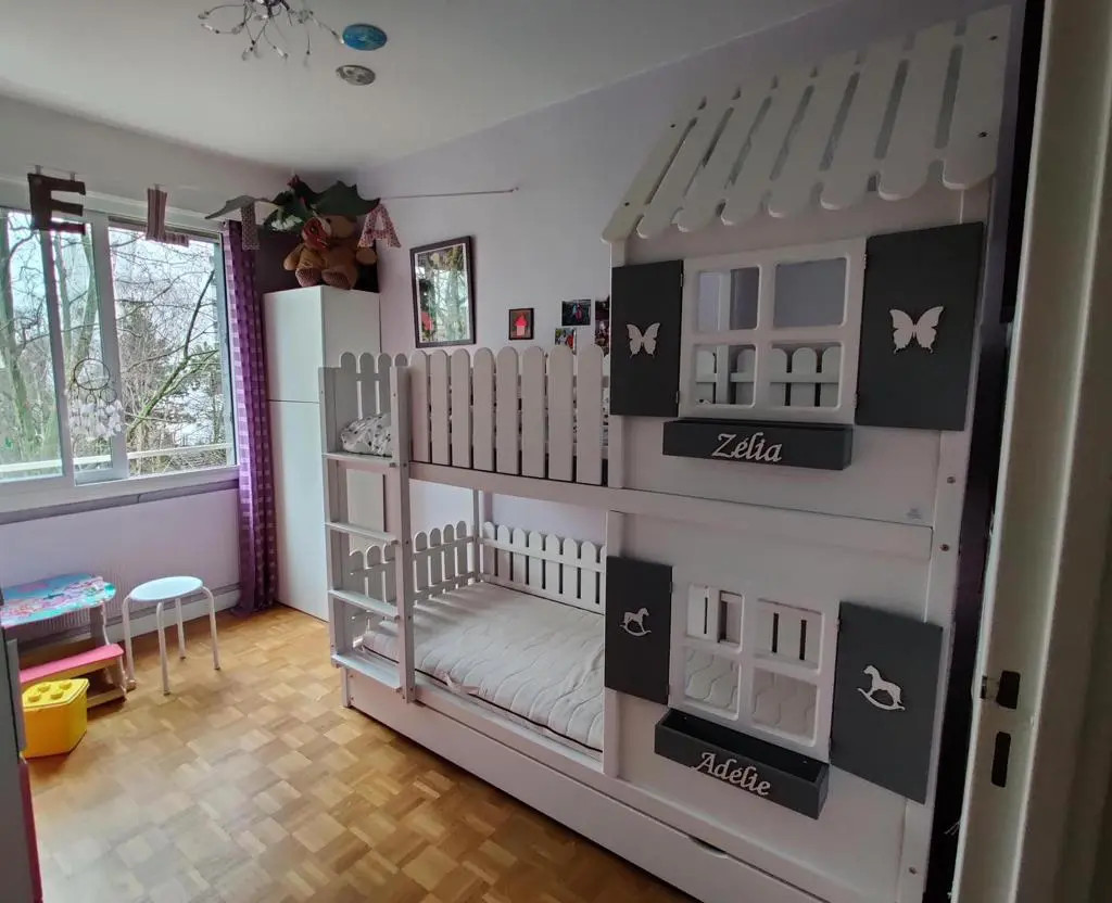 Hausbett, Spielbett LUNA (Leiter,Treppe,Rutsche) - Kubuk Moebel