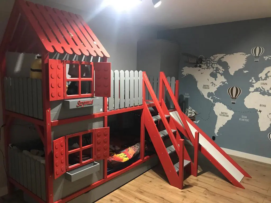 Hausbett, Spielbett LUNA (Leiter,Treppe,Rutsche) - Kubuk Moebel