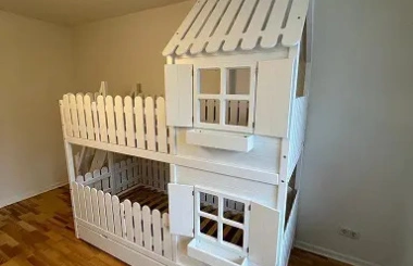 Hausbett, Spielbett LUNA (Leiter,Treppe,Rutsche) - Kubuk Moebel