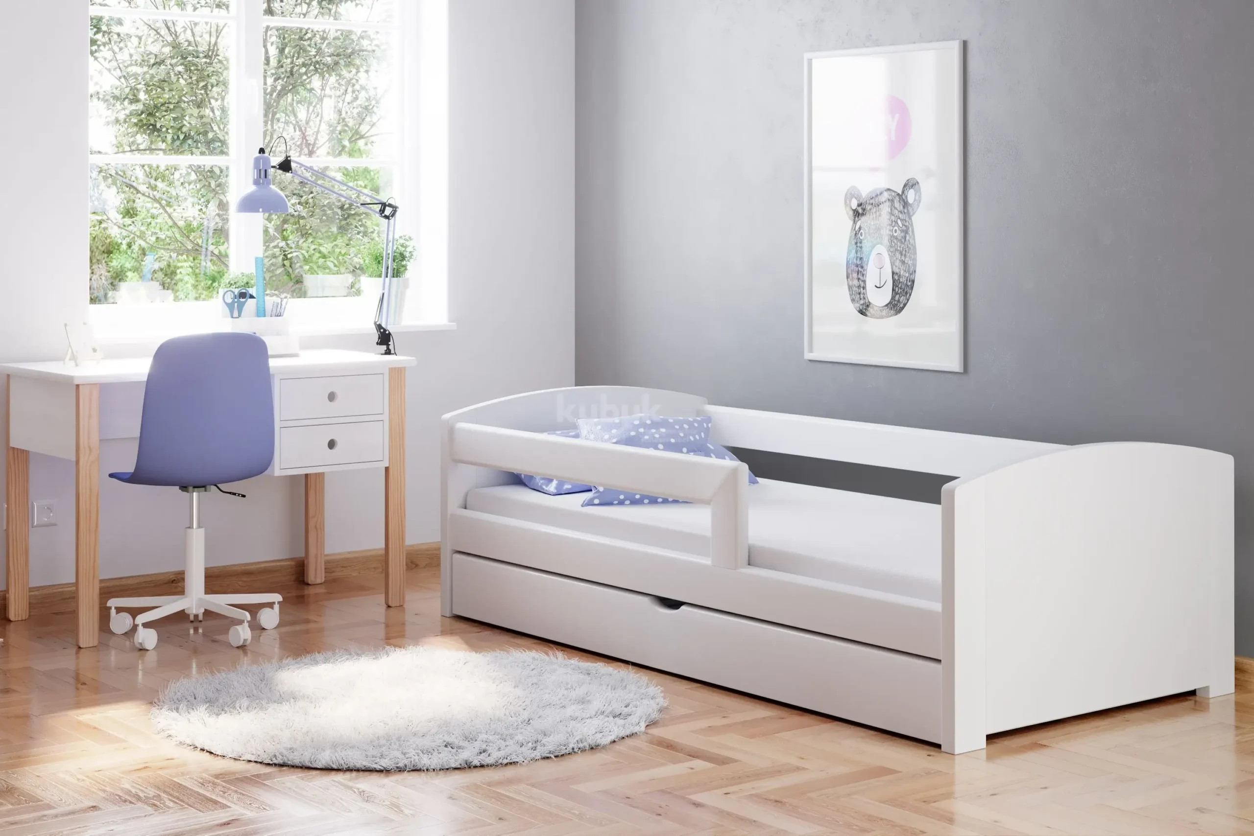 Einzelbett, Ausziehbett, Kinderbett aus massivem Fichtenholz TEDI - Kubuk Moebel Einzelbett, Ausziehbett, Kinderbett aus massivem Fichtenholz TEDI - Kubuk Moebel