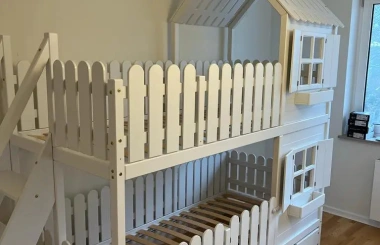 Hausbett, Spielbett LUNA (Leiter,Treppe,Rutsche) - Kubuk Moebel