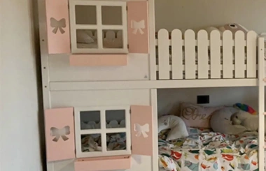 Hausbett, Spielbett LUNA (Leiter,Treppe,Rutsche) - Kubuk Moebel