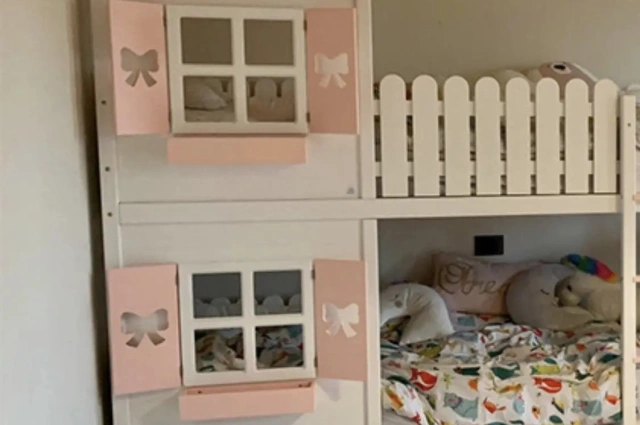 Hausbett, Spielbett LUNA (Leiter,Treppe,Rutsche) - Kubuk Moebel