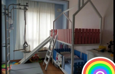 Hausbett, Spielbett LUNA (Leiter,Treppe,Rutsche) - Kubuk Moebel