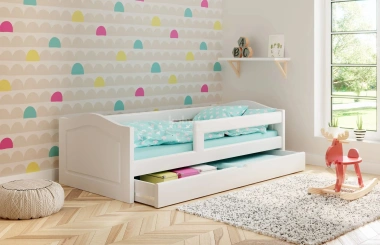 Einzelbett, Ausziehbett, Kinderbett aus massivem Fichtenholz VIKTORIA - Kubuk Moebel