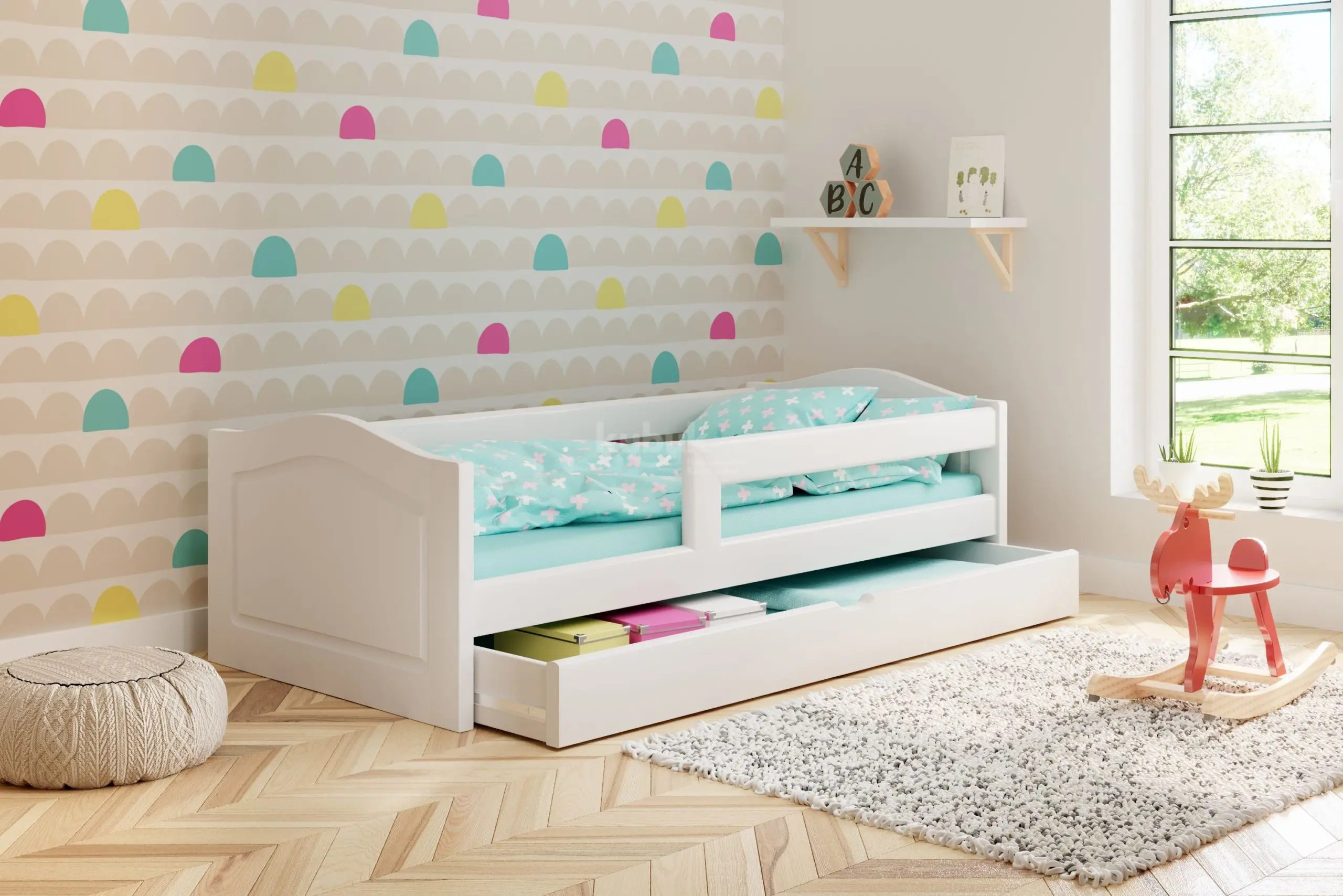 Einzelbett, Ausziehbett, Kinderbett aus massivem Fichtenholz VIKTORIA - Kubuk Moebel Einzelbett, Ausziehbett, Kinderbett aus massivem Fichtenholz VIKTORIA - Kubuk Moebel