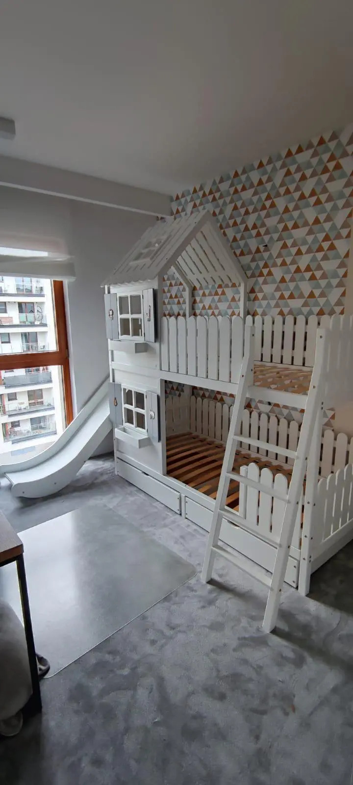 Hausbett, Spielbett LUNA (Leiter,Treppe,Rutsche) - Kubuk Moebel