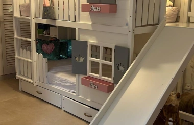 Hausbett, Spielbett LUNA (Leiter,Treppe,Rutsche) - Kubuk Moebel