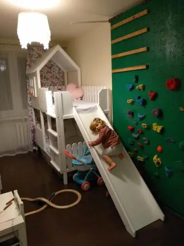 Hausbett, Spielbett LUNA (Leiter,Treppe,Rutsche) - Kubuk Moebel