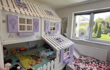 Hausbett, Spielbett LUNA (Leiter,Treppe,Rutsche) - Kubuk Moebel