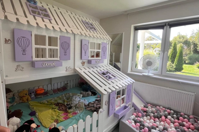 Hausbett, Spielbett LUNA (Leiter,Treppe,Rutsche) - Kubuk Moebel