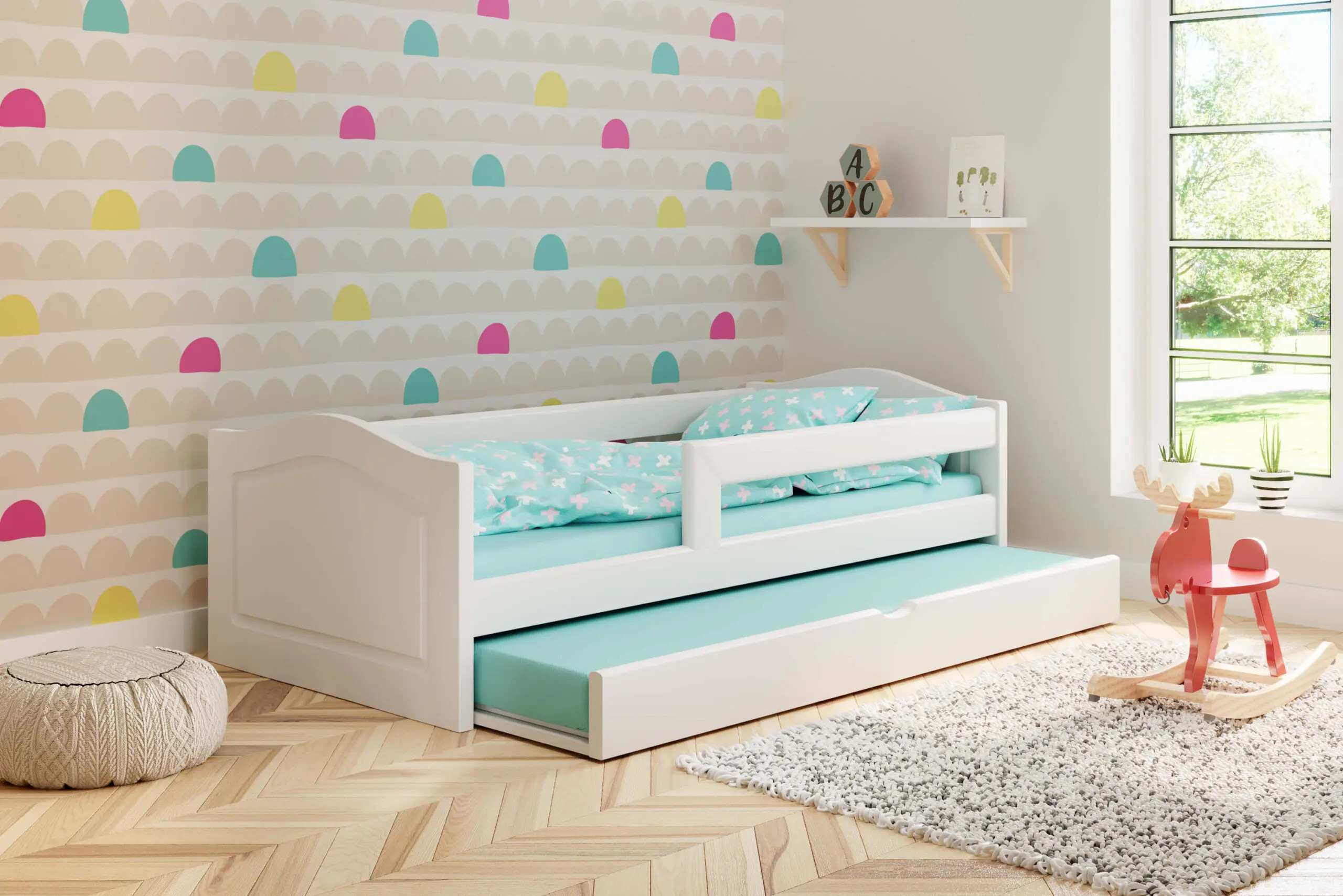 Einzelbett, Ausziehbett, Kinderbett aus massivem Fichtenholz VIKTORIA - Kubuk Moebel Einzelbett, Ausziehbett, Kinderbett aus massivem Fichtenholz VIKTORIA - Kubuk Moebel